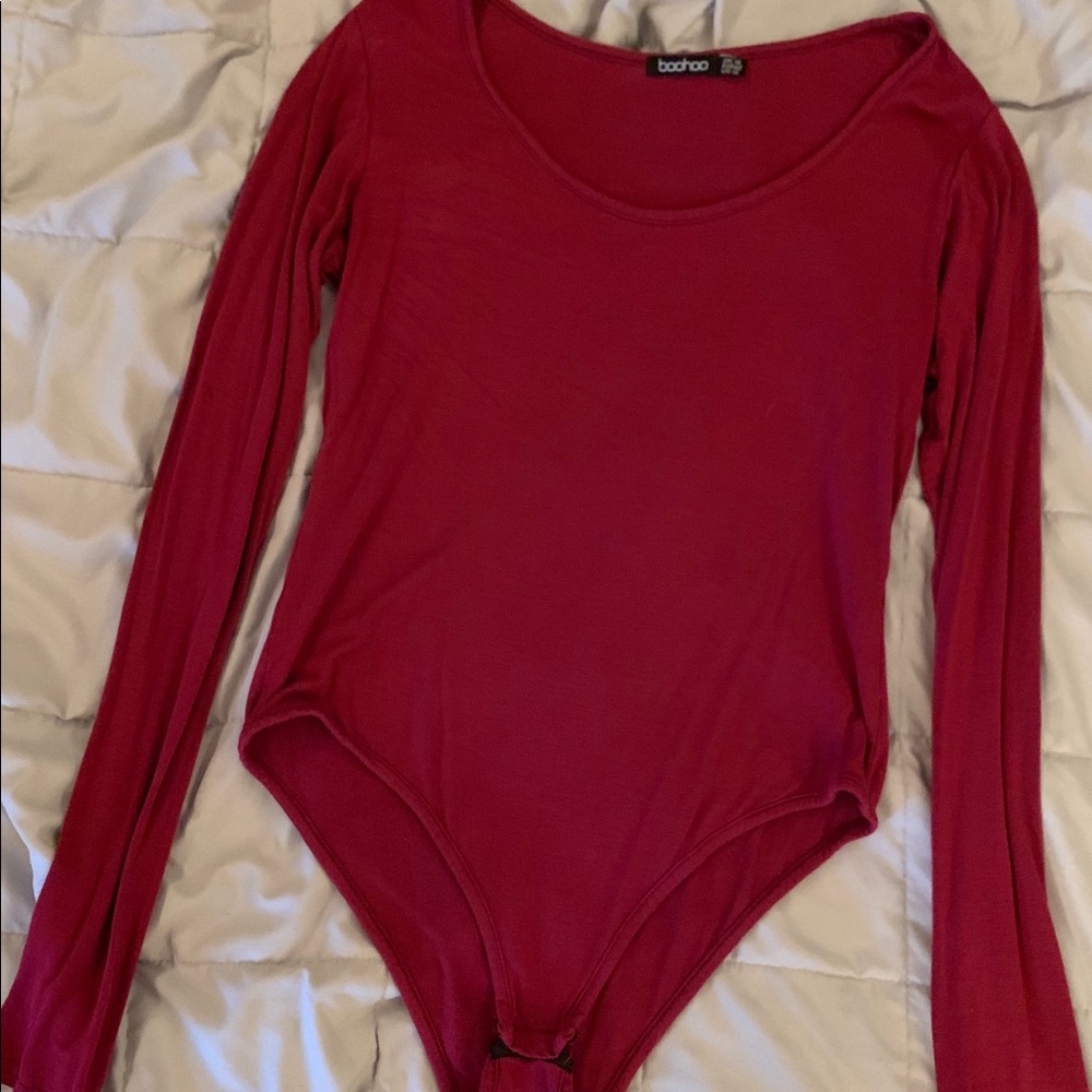 Red long sleeve body suit